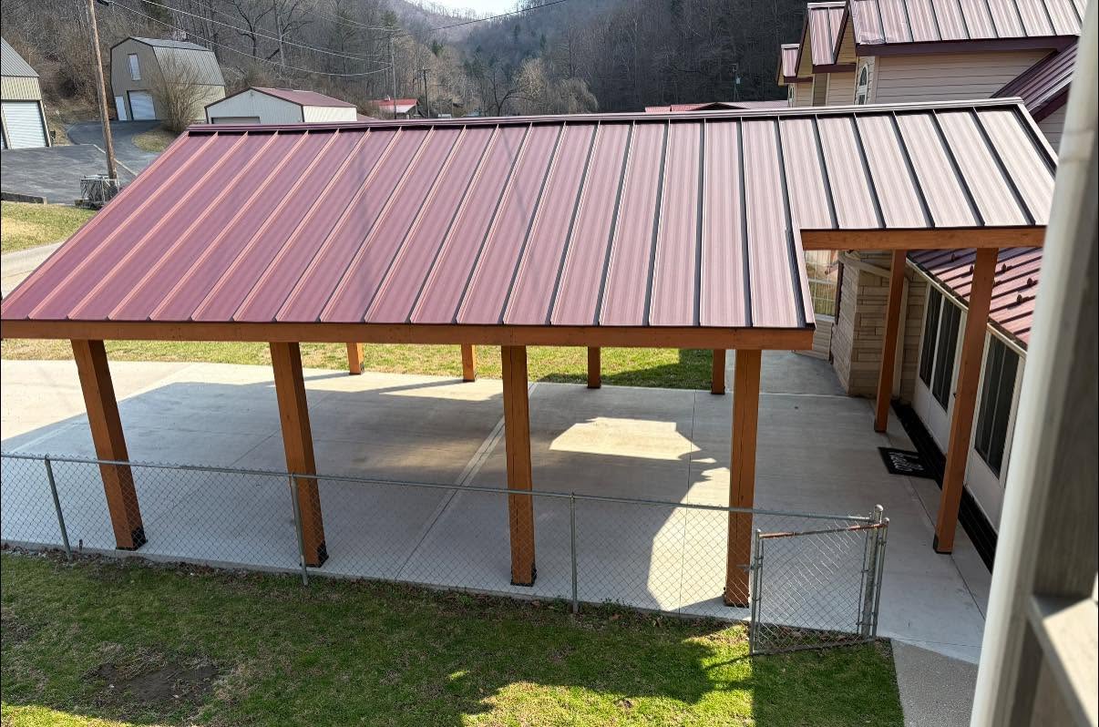 Wide-span attached pavilion