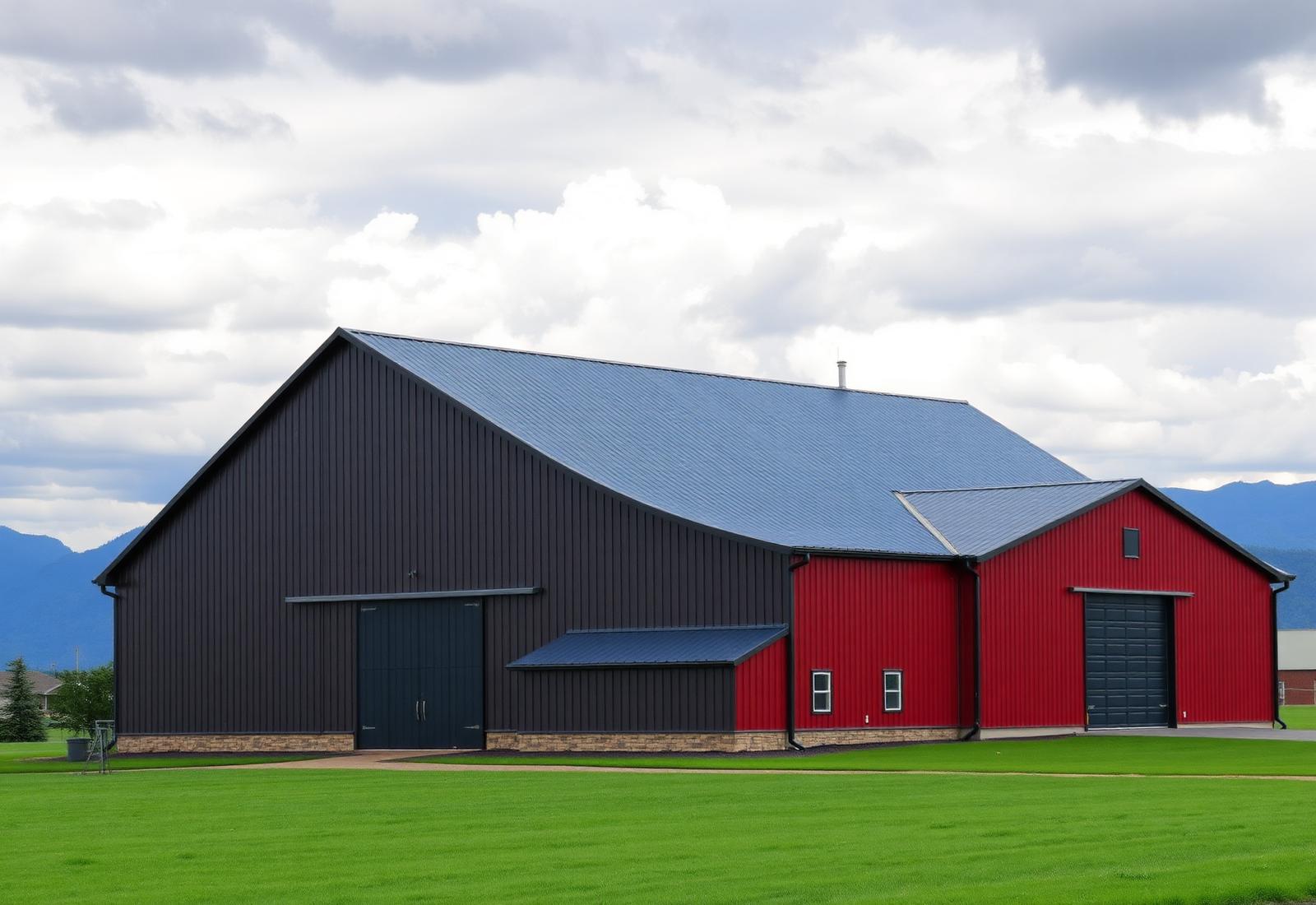 Finished metal pole barn project